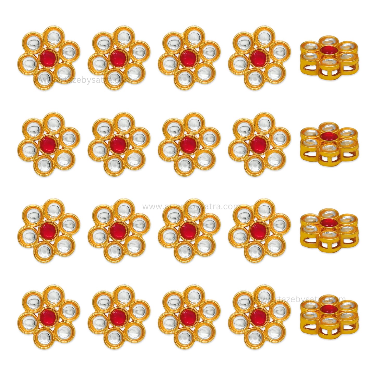 Meenakari Kundan Beads | Size : 18mm | Qty : 12pcs | MK14