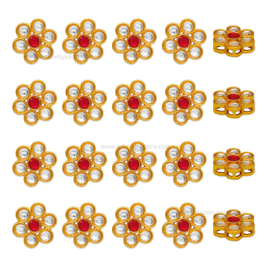 Meenakari Kundan Beads | Size : 18mm | Qty : 12pcs | MK14