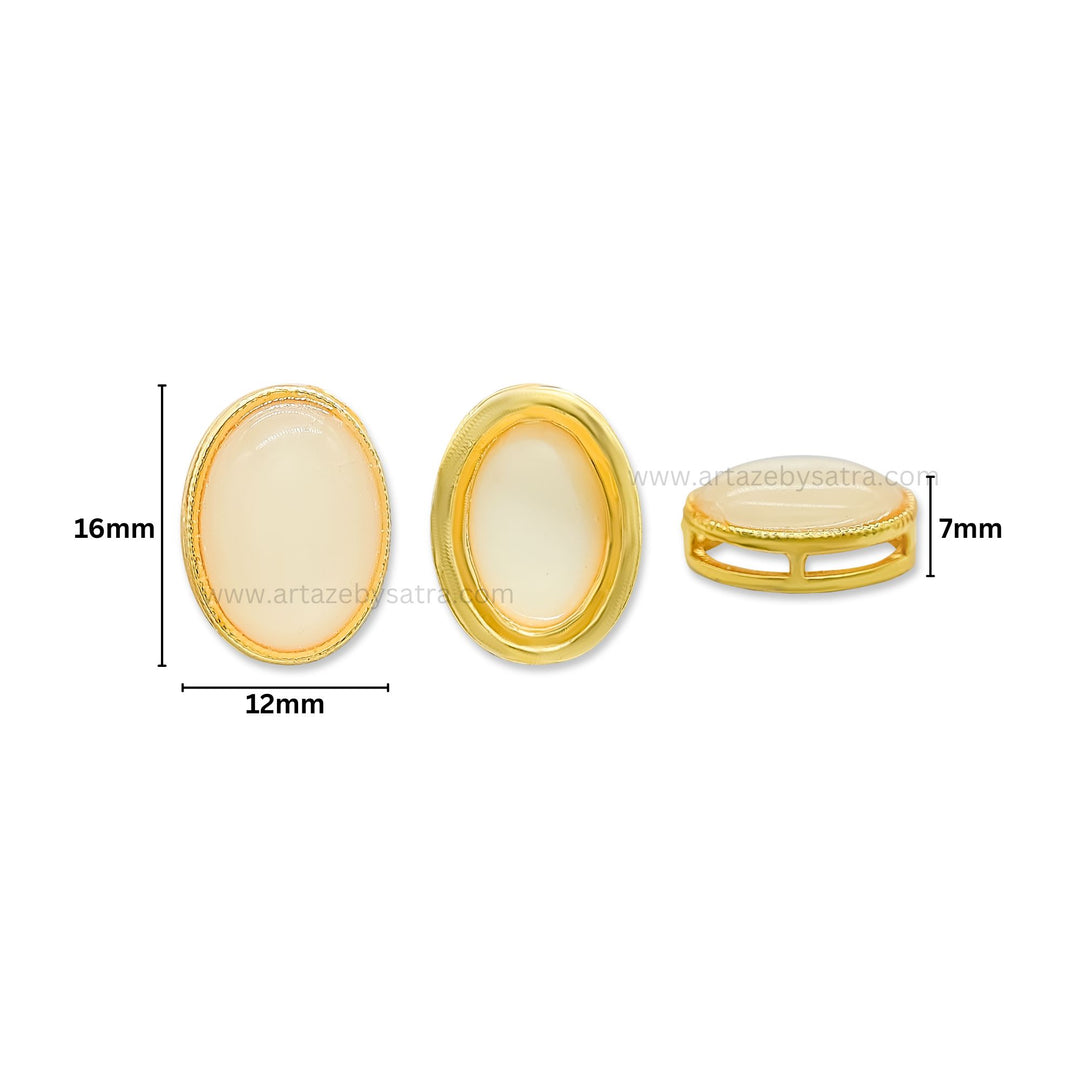Oval Meenakari Kundan Beads | Size : 16mm | Qty : 12pcs