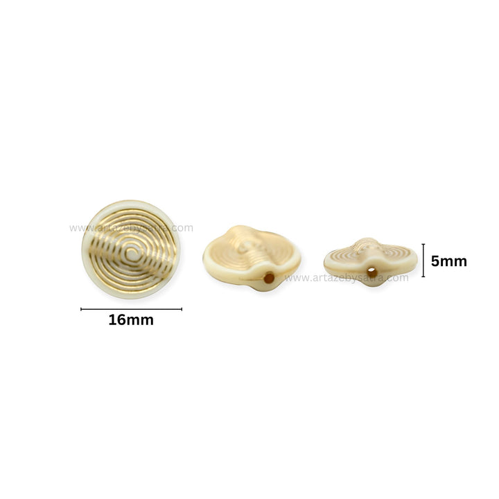 Flat Coin Disc Spiral Beads | Size : 16mm