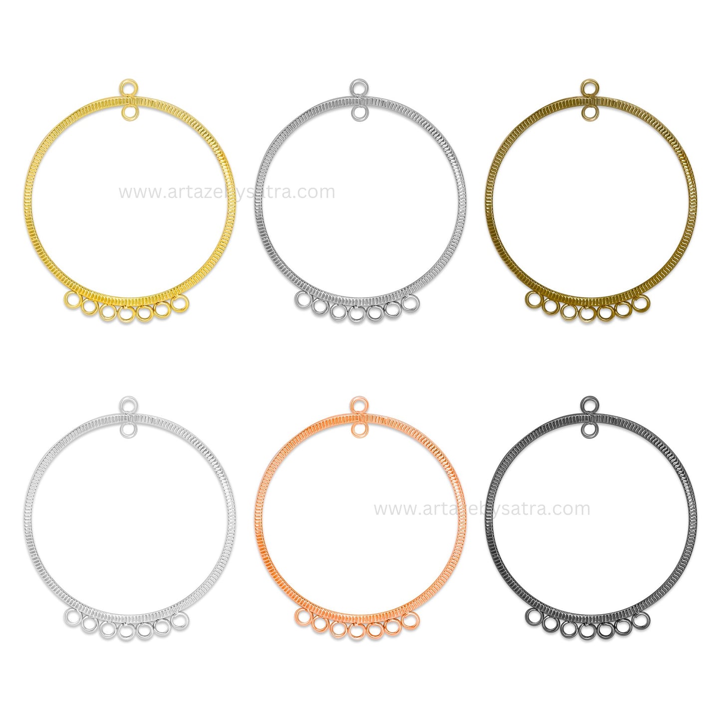 Earring Hoop 7 Naka 2 Loop | Size : 58mm | Qty : 6pcs | EF30