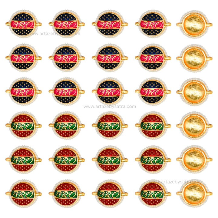 BRO Meenakari Kundan Beads | Size : 17mm | Qty : 12pcs | C-495