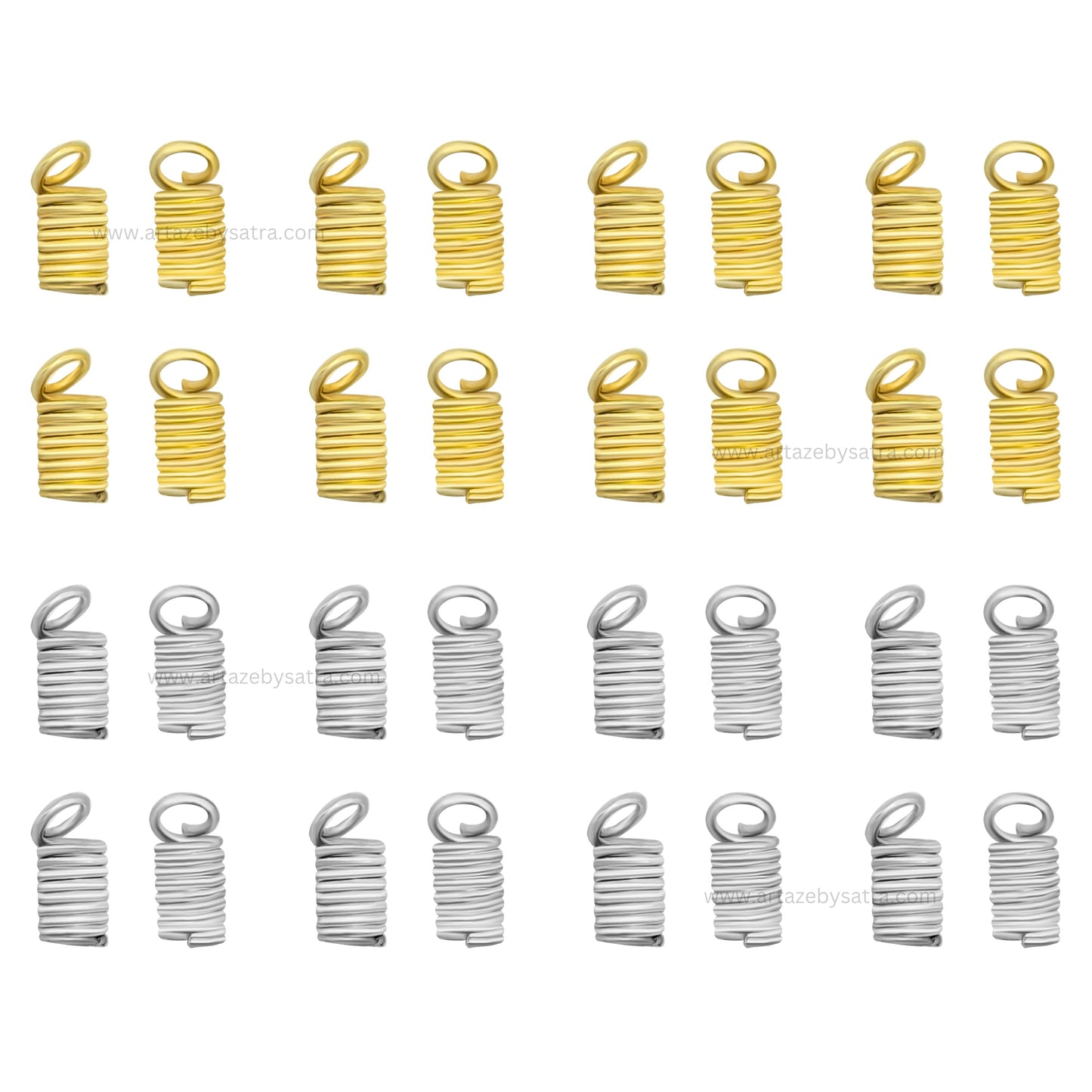 Spring Fastener Crimp Clasp | Size : 9mm | Qty : 100g | BF11