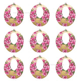 1 Loop Oval Floral Shiny Finish Metal Art | Size : 45mm | Qty : 20pcs | MF01