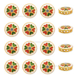 Round Floral Meenakari Kundan Beads | Size : 15mm | Qty : 12pcs | MK10