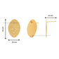 Floral Oval Matt Base Earring Stud | Size : 24mm | 6pcs | EF36