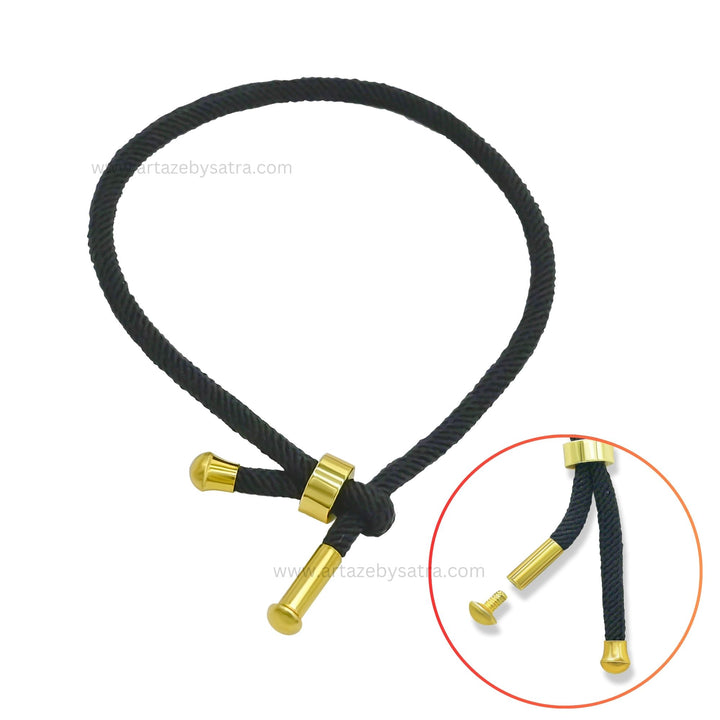 Black Adjustable Bracelet | Size : 4.5inch | Qty : 1pc