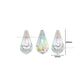 Rainbow Drop Plastic Beads (2 Hole) | Size : 20mm | Qty : 10pcs | PB187