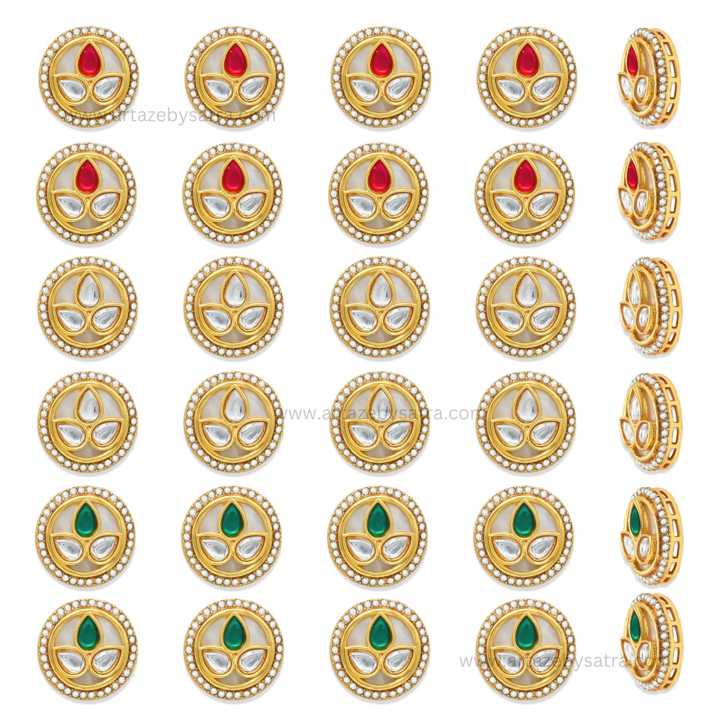 Meenakari Kundan Beads | Size : 19mm | Qty : 12pcs | MK20