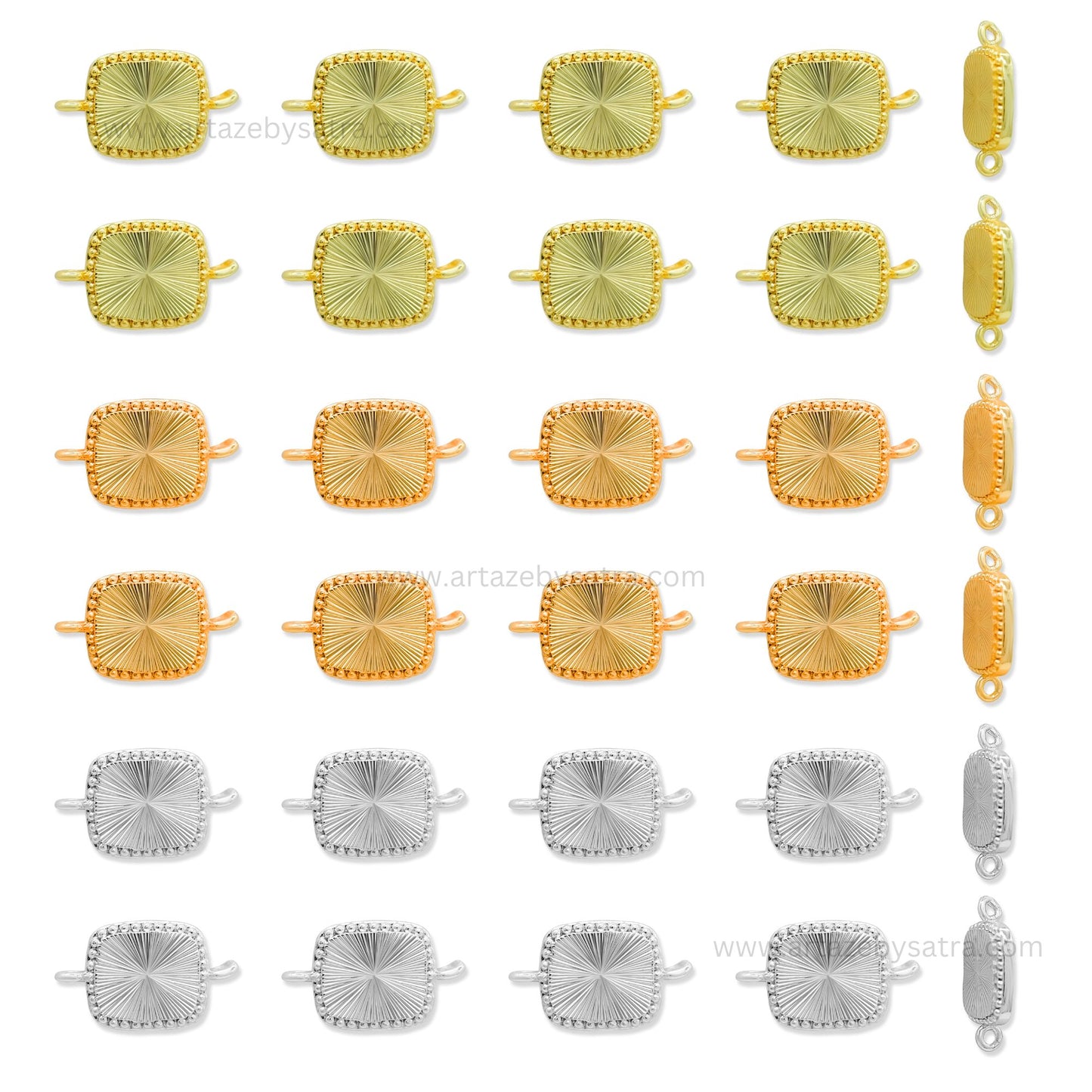 Brass Rectangle Charm Connector | High Quality | Size : 13mm | Qty : 6pcs