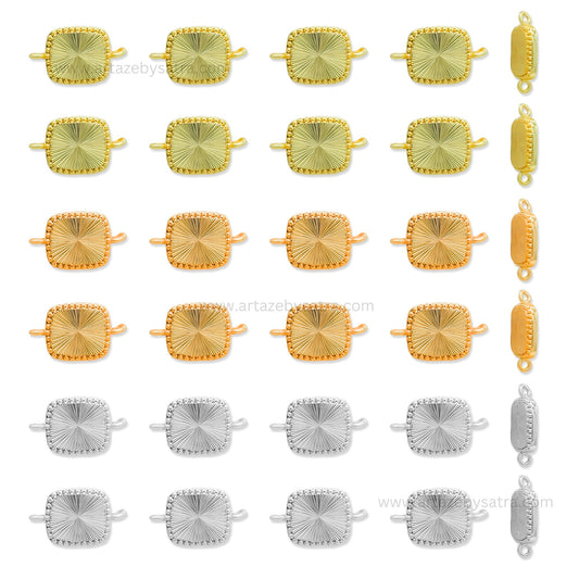 Brass Rectangle Charm Connector | High Quality | Size : 13mm | Qty : 6pcs