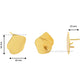 Hexagon Shape Metal Base Earring Stud | Size : 16mm | 6pcs (3 Pair) | EF57