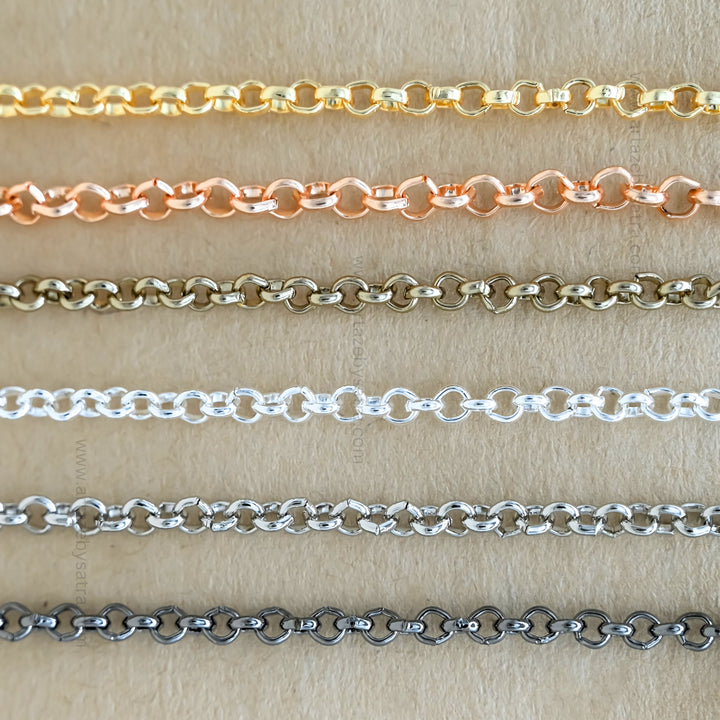 Iron O-Shaped Chain | Size : H-4mm W-4mm | Qty : 100g | IC06