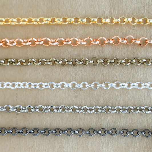 Iron O-Shaped Chain | Size : H-4mm W-4mm | Qty : 100g | IC06