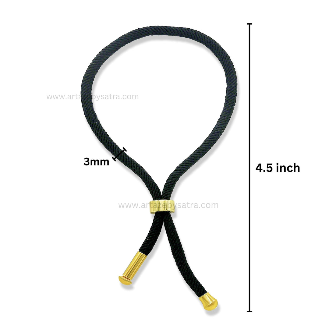 Black Adjustable Bracelet | Size : 4.5inch | Qty : 1pc