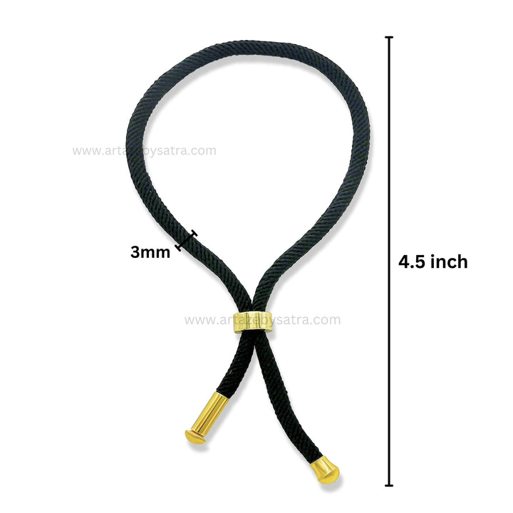 Black Adjustable Bracelet | Size : 4.5inch | Qty : 1pc