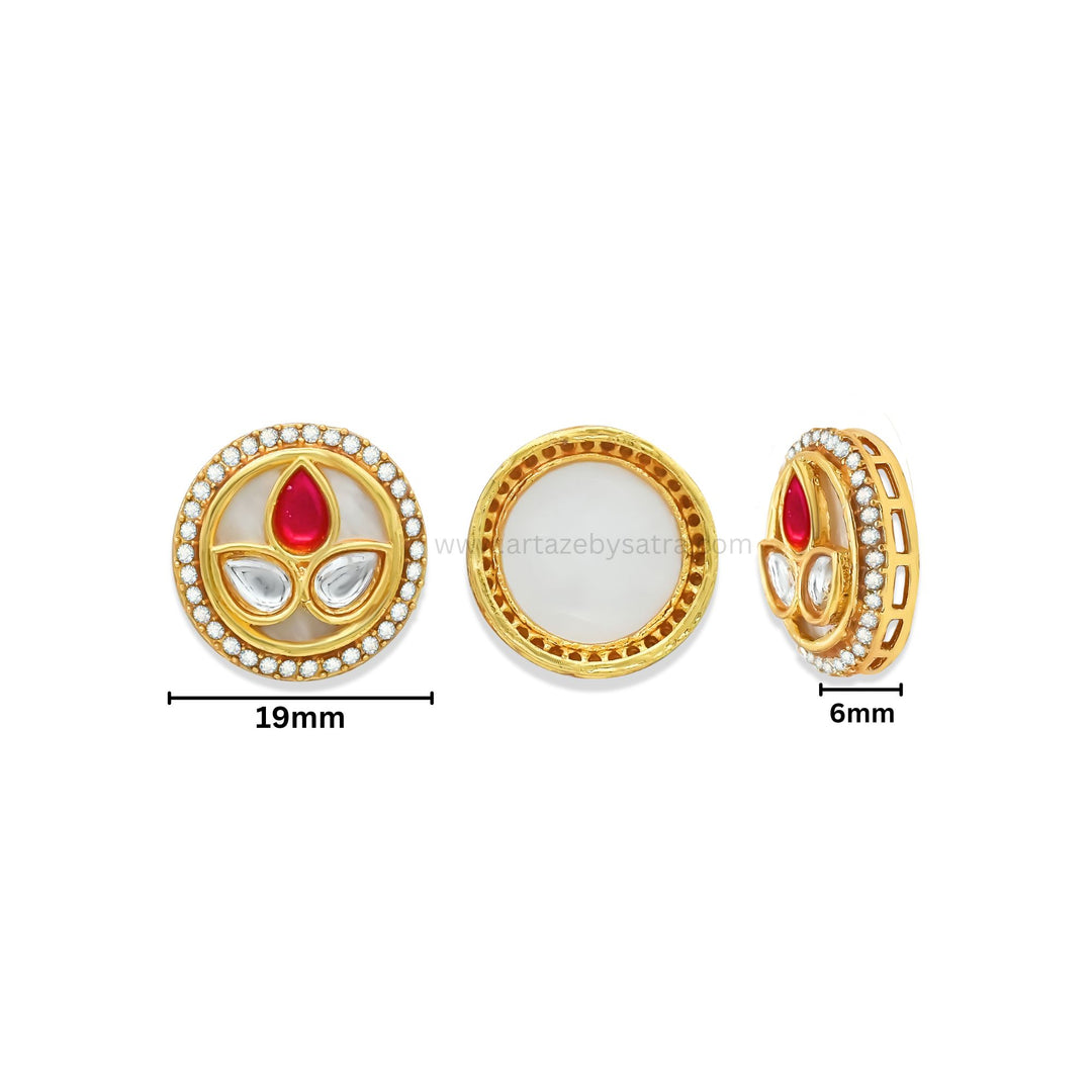 Meenakari Kundan Beads | Size : 19mm | Qty : 12pcs