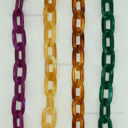 Marble Link Acrylic Chain | Size : 37mm | Qty : 1mtr | AC28