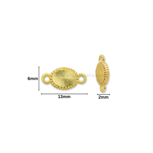 Brass Oval Charm Connector | High Quality | Size : 13mm | Qty : 6pcs