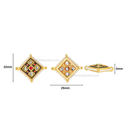 Meenakari Kundan Beads | Size : 22mm | Qty : 12pcs | C-262
