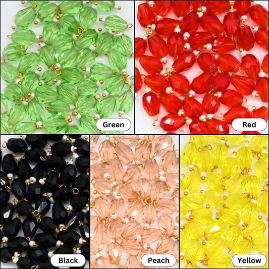 Transparent Lariya Drop Shape Beads | Size : 11mm | Qty : 50pcs