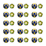 Brass Blue Enamel Beads | High Quality | Size : 7mm | Qty : 4pcs