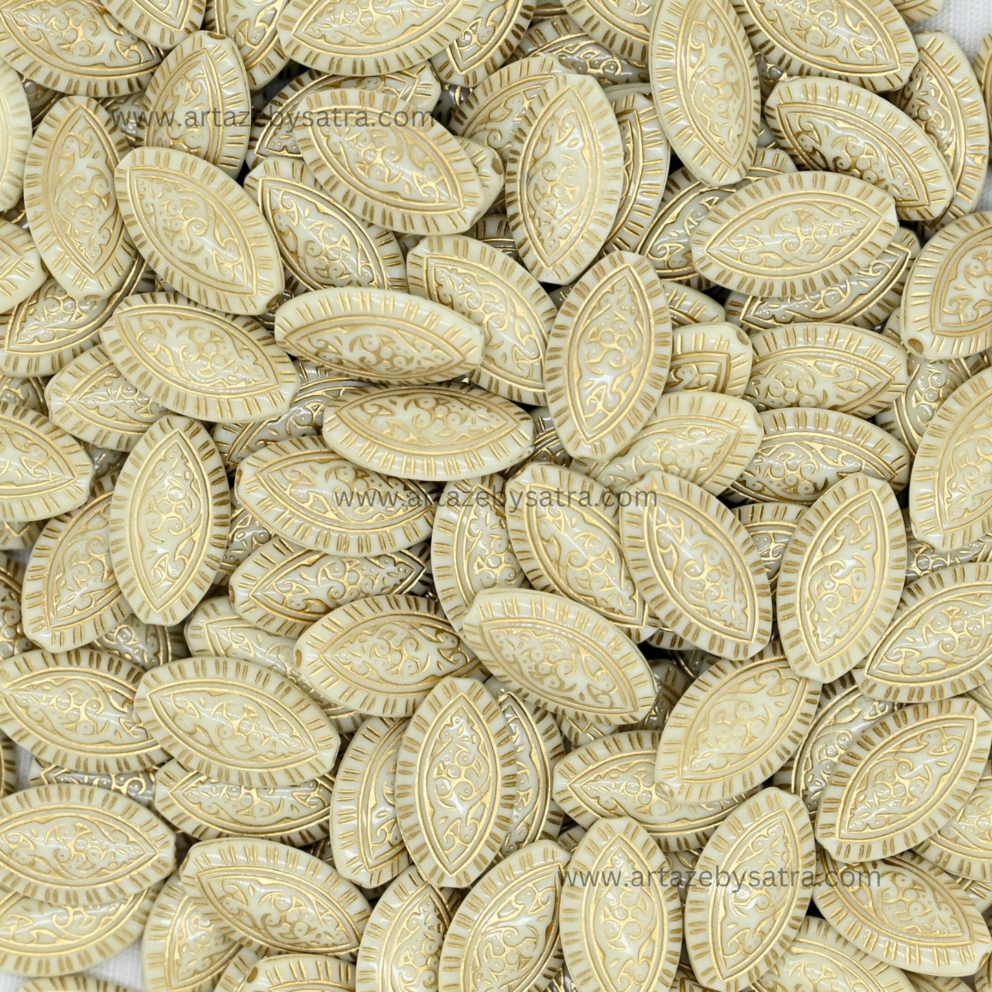 Flat Oval Navette Beads | Size : 19mm | PB111