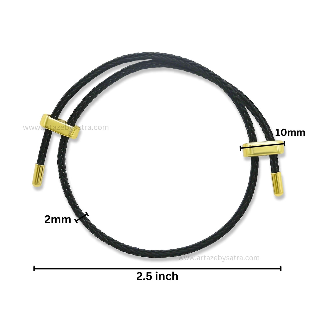 Black Adjustable Bracelet | Size : 2.5inch | Qty : 1pc