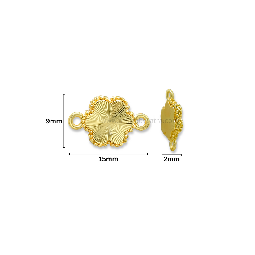 Brass Floral Shape Charm Connector | High Quality | Size : 15mm | Qty : 2pcs
