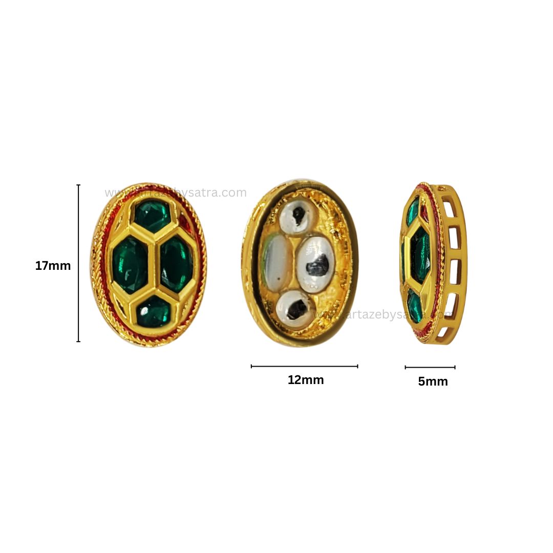 Meenakari Kundan Beads | Size : 17mm | Qty : 12pcs | C-272