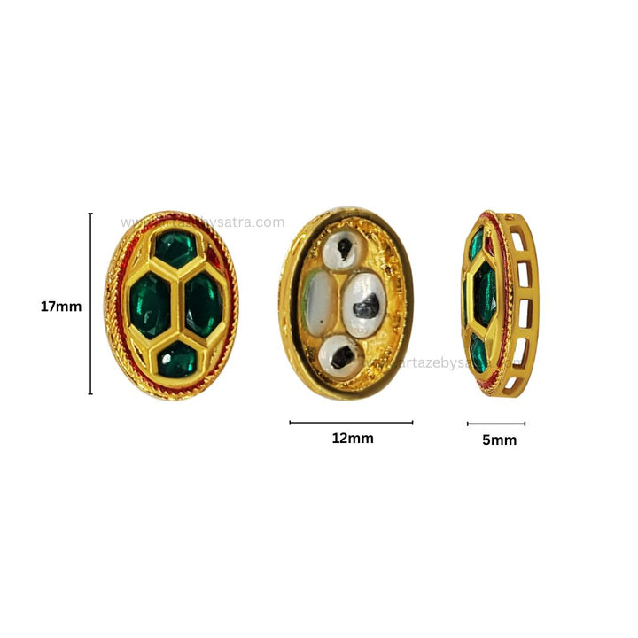 Meenakari Kundan Beads | Size : 17mm | Qty : 12pcs | C-272