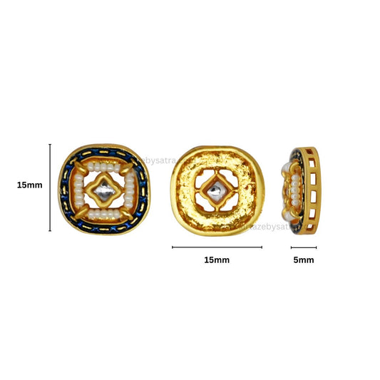 Meenakari Kundan Beads | Size : 14mm | Qty : 12pcs | C-660