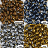 Metallic Lariya Drop Shape Beads | Size : 16mm | Qty : 50pcs
