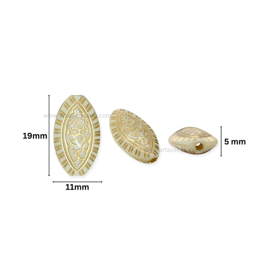 Flat Oval Navette Beads | Size : 19mm | PB111