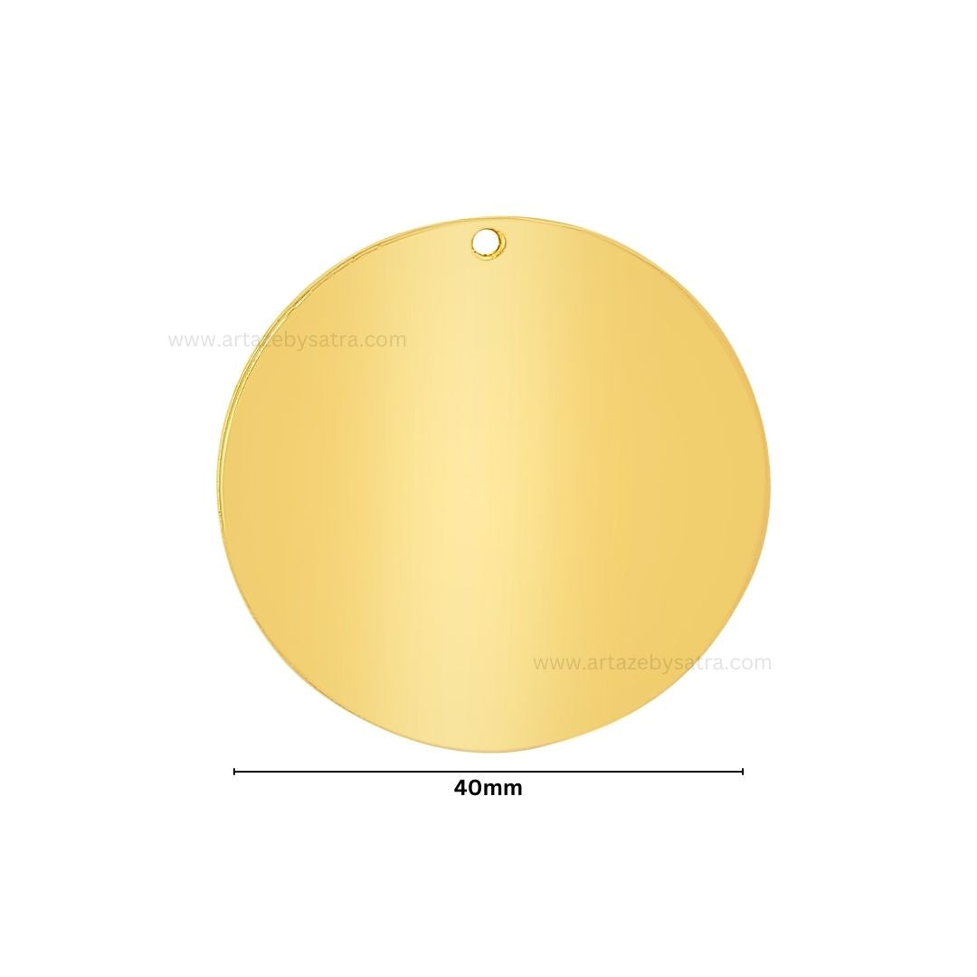 1 Loop Round Shiny Finish Metal Art | Size : 40mm | Qty : 100g | MF28