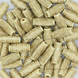 Tube Barrel Gold Spiral Pattern Beads | Size : 25mm | PB110