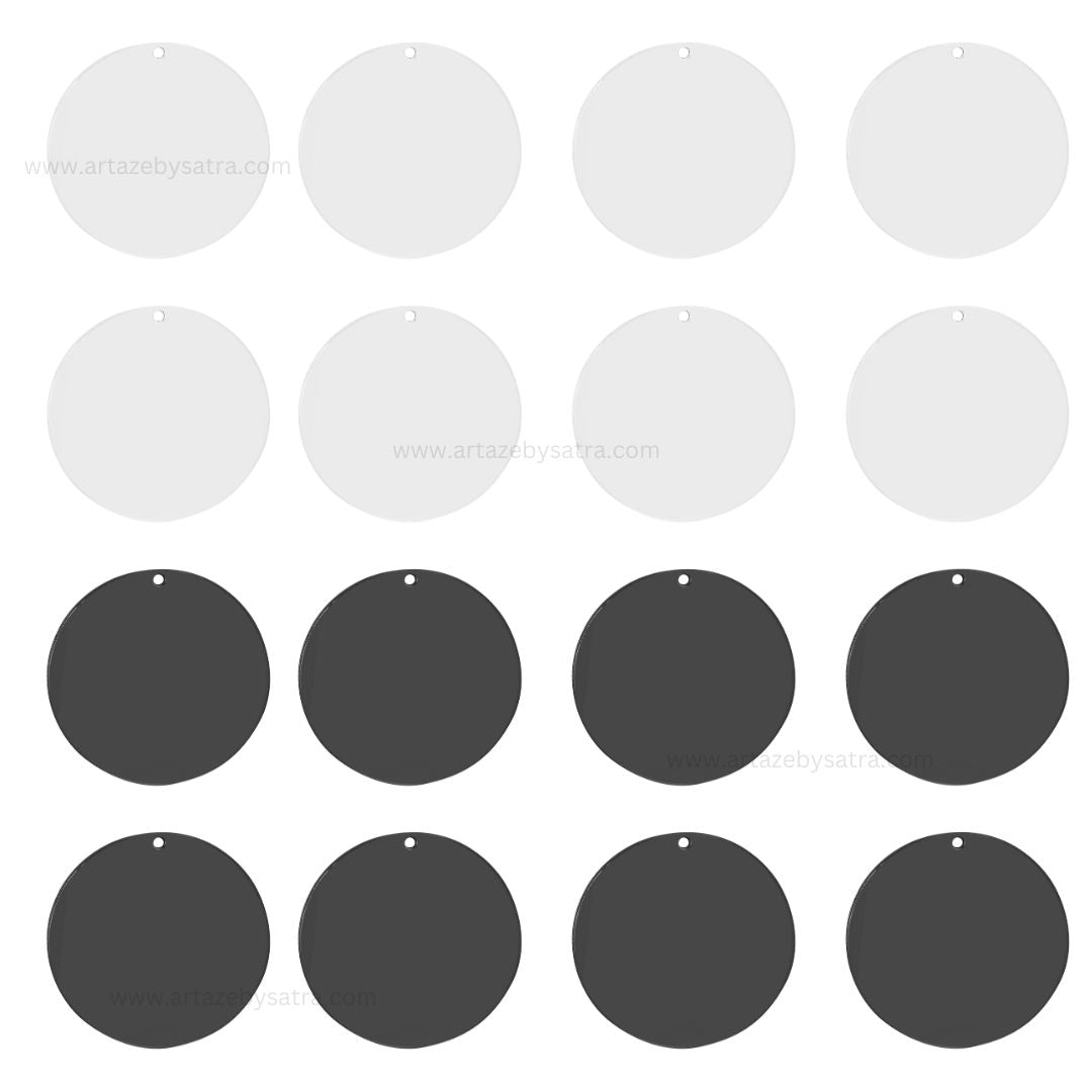 1 Loop Plain Round Matt Finish Metal Art | Size : 40mm | Qty : 100g | MF07