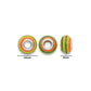 Vibrant Rainbow Striped Resin Beads | Size : 14mm | Qty : 12pcs | PB262