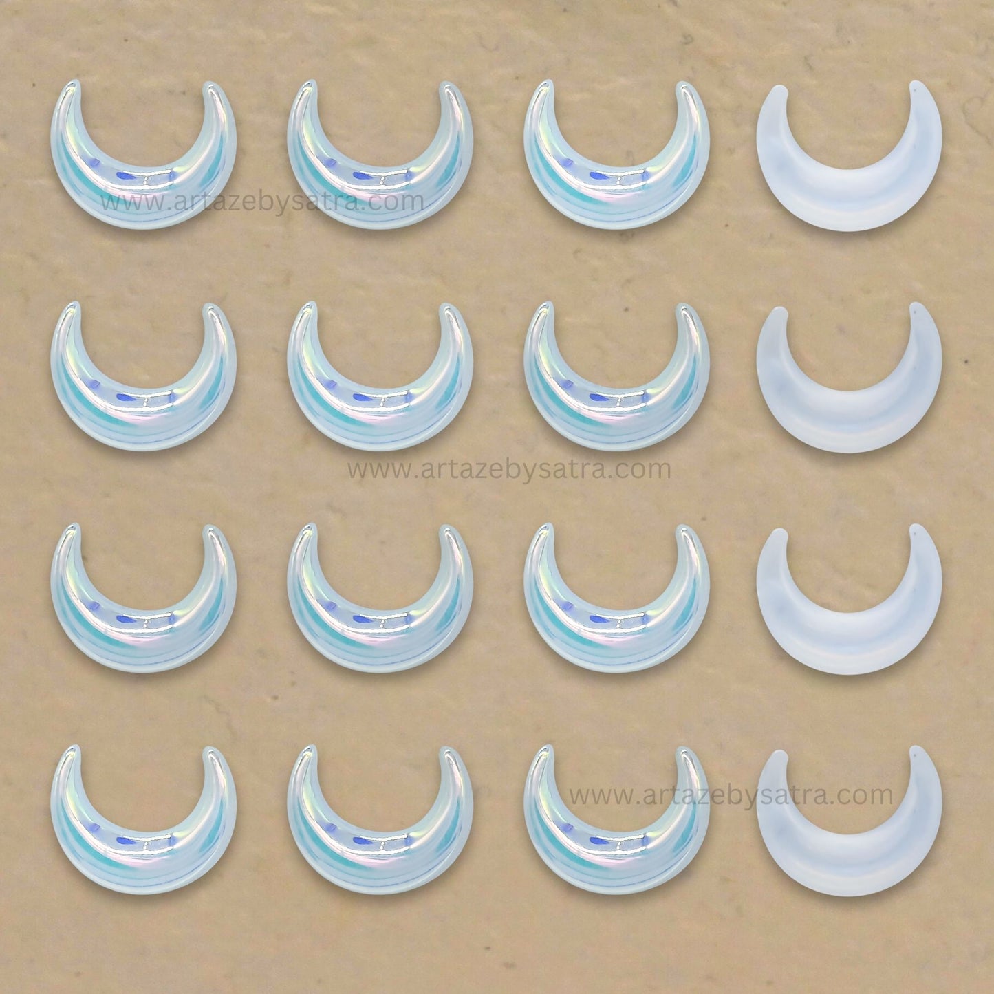 Moon AB Plastic Pearl (No Hole) | Size : 7mm | Qty : 50pcs | PPB75