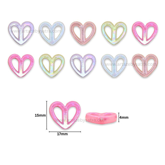 Shiny Pastel Peace Sign Heart Beads | Size : 15mm | PB218