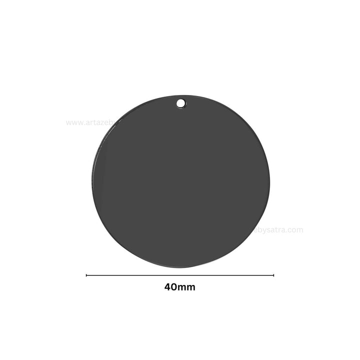 1 Loop Plain Round Matt Finish Metal Art | Size : 40mm | Qty : 10pcs | MA366