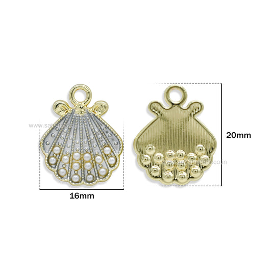Seashell Enamel Charms | Size : 20mm | Qty : 10pcs | CHE169