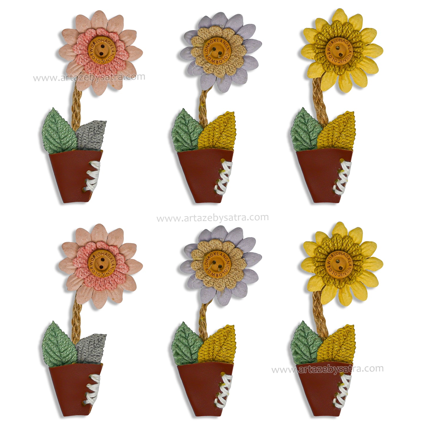 Sunflower Potted Plant Patches | Size : 85mm | Qty : 6pcs