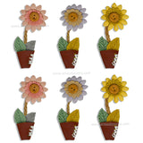 Sunflower Potted Plant Patches | Size : 85mm | Qty : 6pcs