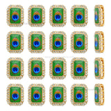 Rectangle Peacock Meenakari Kundan Beads | Size : 22mm | Qty : 6pcs | MK 18
