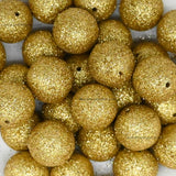 Golden Glitter Plastic Beads | Size : 30mm | Qty : 500g (approx 35pcs) | PB32