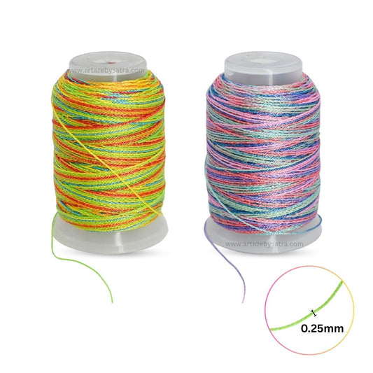 Gliter Decorative Thread | Size : 0.25mm | Qty : Approx 100mtr per roll