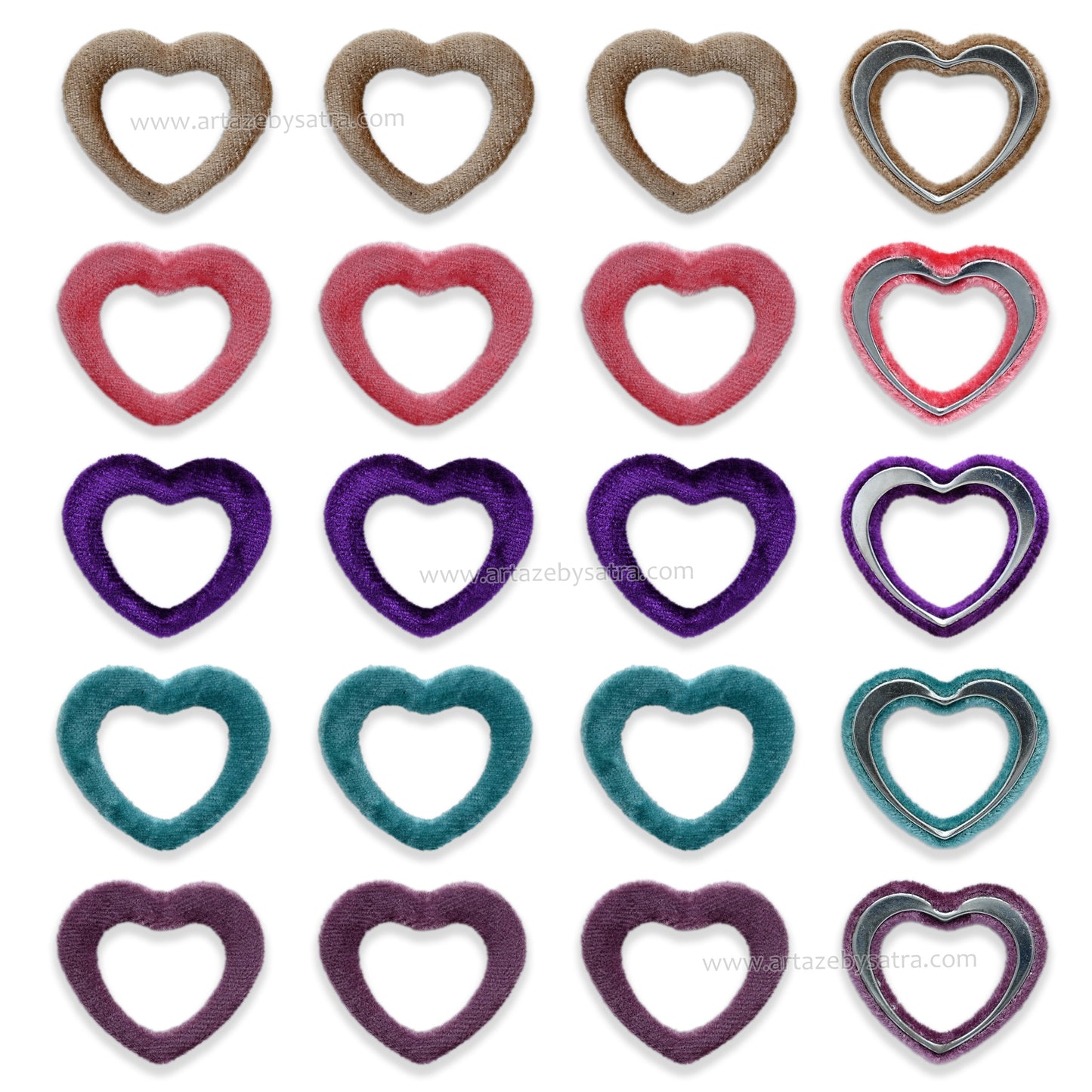 Heart Rings for Decorative Purpose | Size : 35mm | Qty : 20pcs
