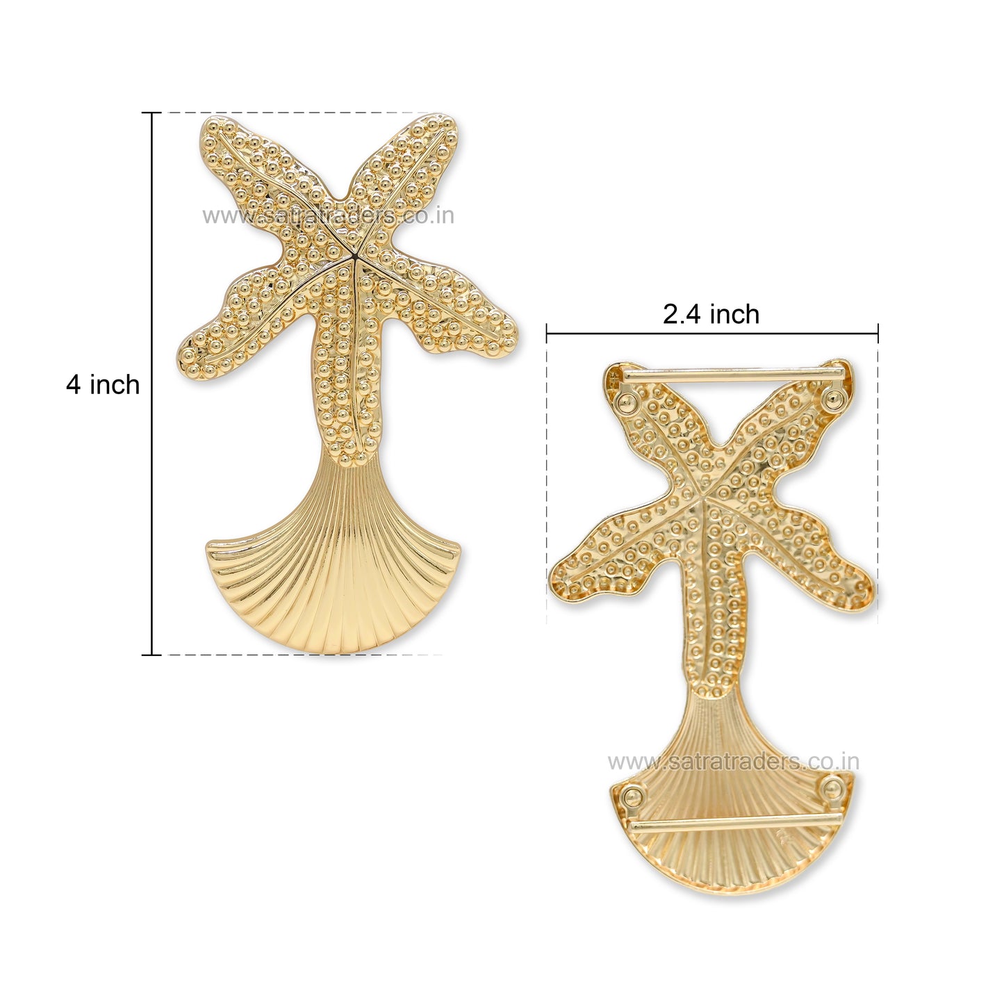 Starfish & Shell Tail Statement Buckle | Qty : 2pcs
