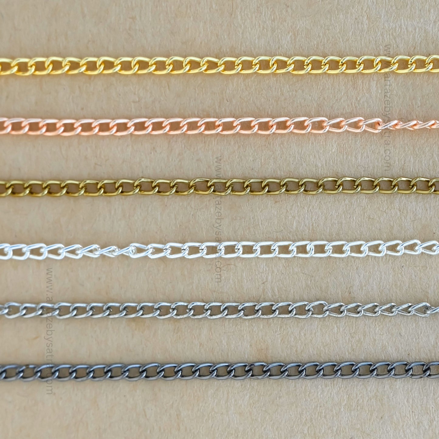 Iron Twisted Link Curb Chain | Size : H-3mm W-4mm | Qty : 100g | IC01